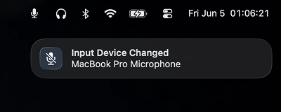 Device changed notification